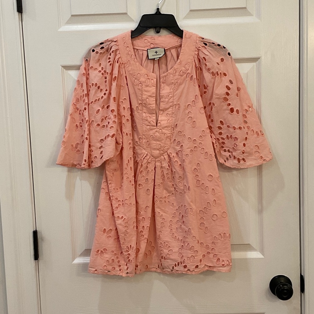 Tuckernuck Finley Flutter Sleeve Eyelet Top